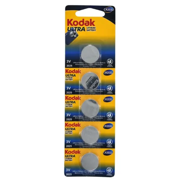 Літієва батарейка KODAK Ultra CR2032 1х5 шт. відривні від батарейки.com.ua