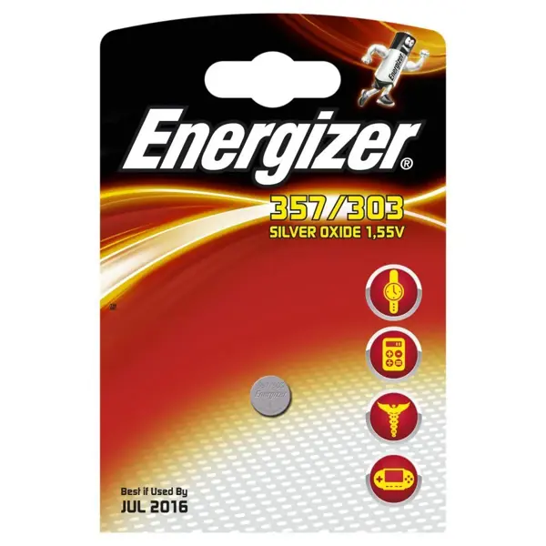 Батарейка Energizer SR916SW-B1 (357) для годинника 1x10 - купити на батарейки.com.ua