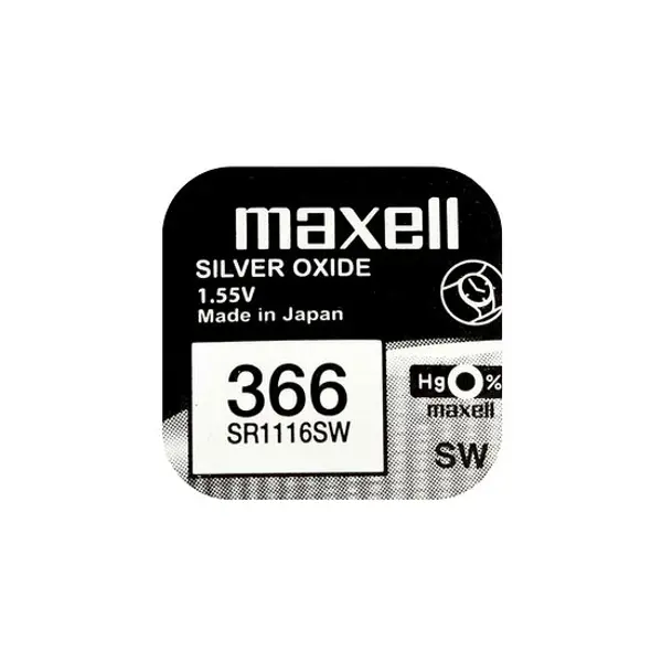 Батарейка в годинник MAXELL SR1116SW (366) 1x10 (NEW EUROPE) купити на baterayki.com.ua.