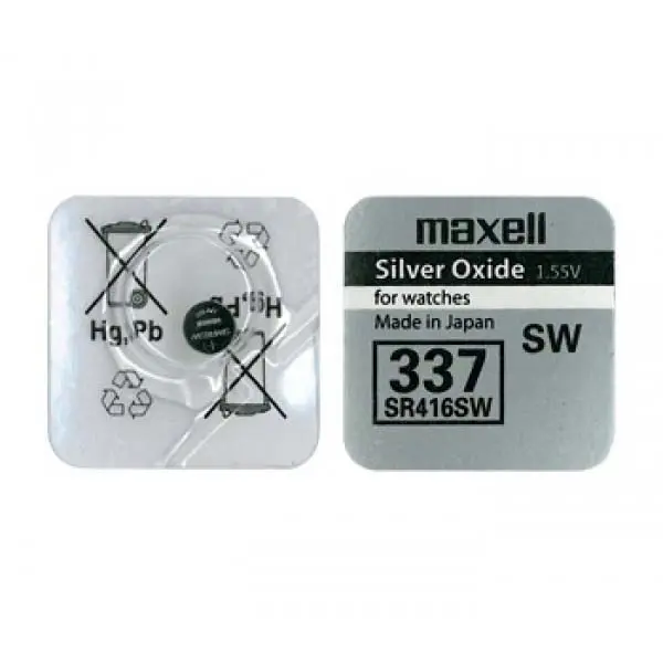 Батарейка MAXELL SR416SW (337) для годинника, упаковка 1х10