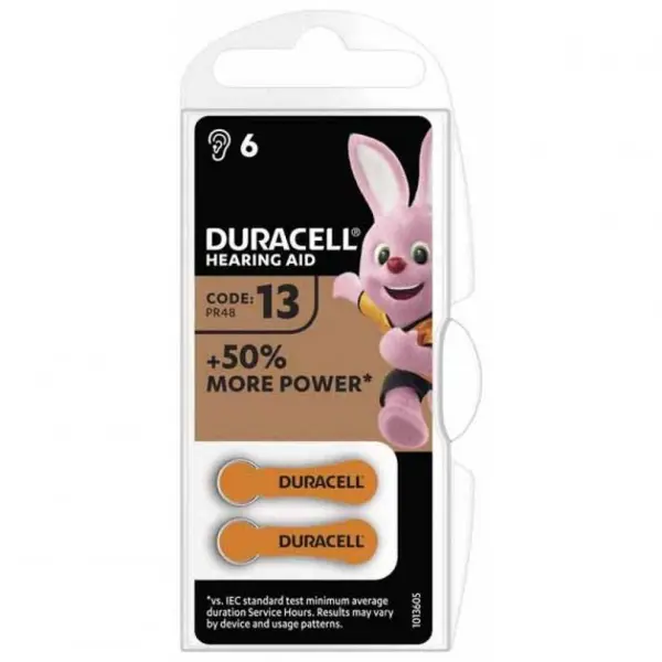 Батарейка для слухового апарата DURACELL DA 312 6BL