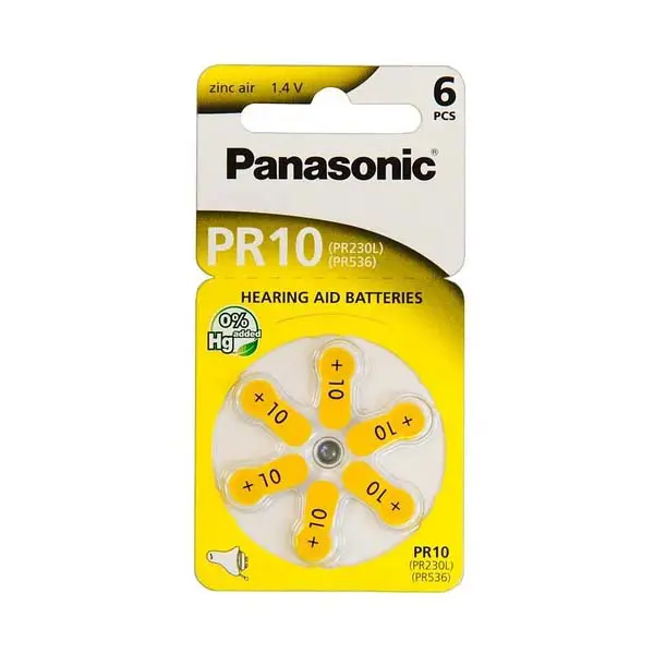 Батарейка в слуховий апарат PANASONIC Zinc Air PR 230 (10) / (6 bl)від батарейки.com.ua