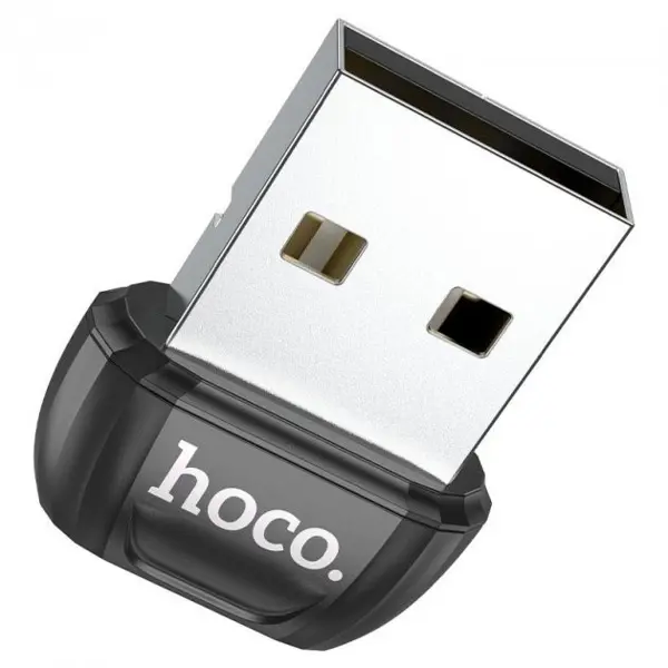 Bluetooth адаптер HOCO UA18 чорний (версія Bluetooth 5.0, розмір 22*17*1.2мм. Вага: 2г, підтримка підключення декількох пристроїв) від батарейки.com.ua
