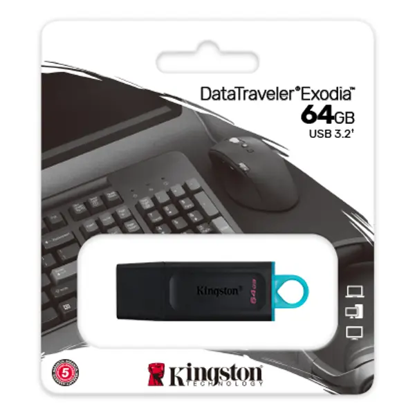 Флешка KINGSTON DataTraveler Exodia 64 GB USB 3.2 від батарейки.com.ua