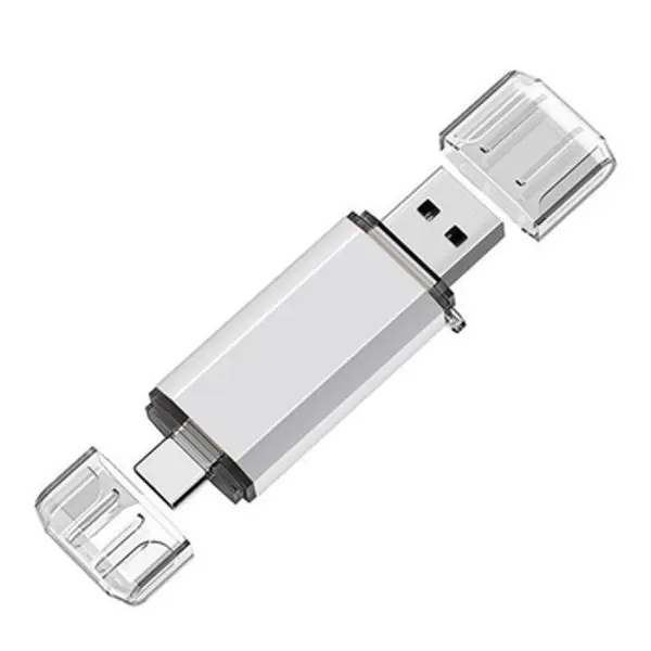 Флешка T&G 009 32GB USB+Type-C 2.0 Star срібло від батарейки.com.ua