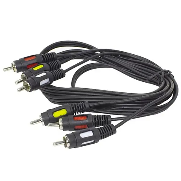 Кабель ATCOM 3RCA-3RCA 7.5m PE 13275 від батарейки.com.ua