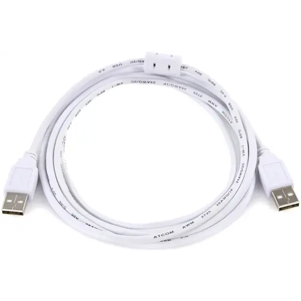 Кабель ATCOM USB - USB 1.8m white 16614 від батарейки.com.ua