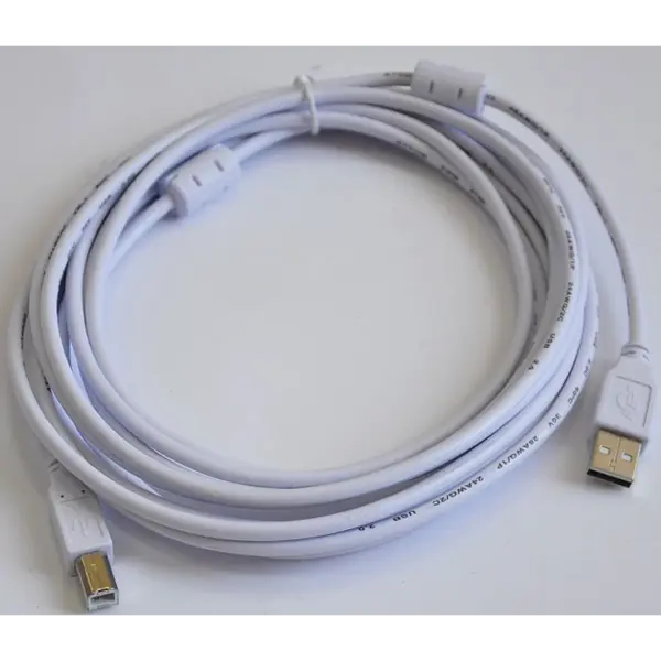 Кабель ATCOM USB AM - USB BM 5.0 м white 10109 від батарейки.com.ua