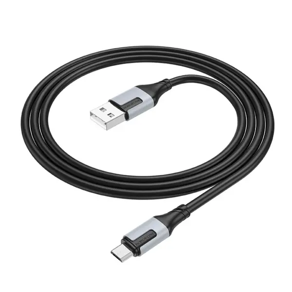 Кабель BOROFONE BX101 USB AM - Micro data 2,4A 1m чорний від батарейки.com.ua