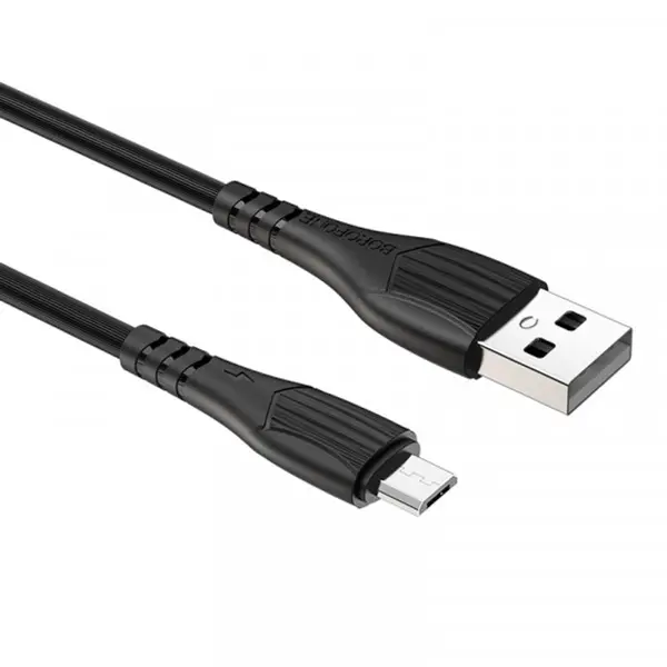 Кабель BOROFONE BX37 Wieldy USB AM - Micro 2.4A 1m чорний від батарейки.com.ua