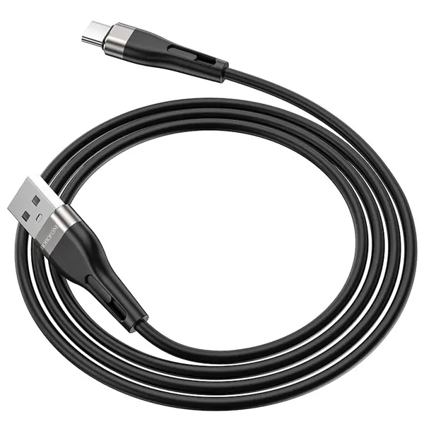 Кабель BOROFONE BX46 USB - Type-C 3A 1m silicone black від батарейки.com.ua