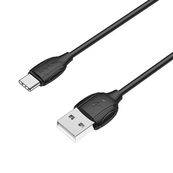 Кабель BOROFONE BX19 USB AM - Type-C 2.4A 1m чорний від батарейки.com.ua