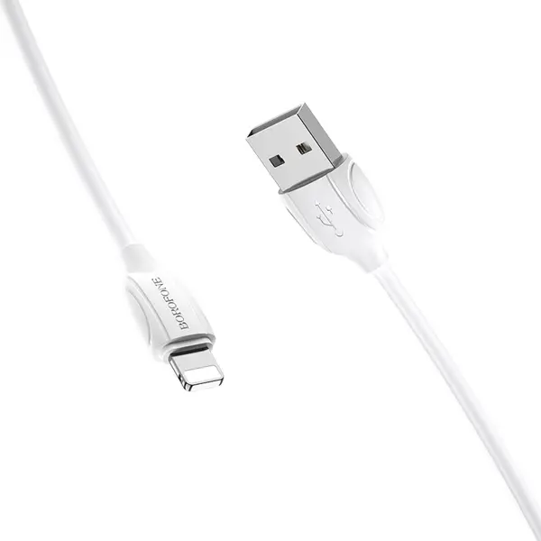 Кабель BOROFONE BX19 Benefit USB AM - lightning 2,4A 1m білий від батарейки.com.ua