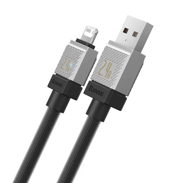 Кабель Baseus USB AM - lightning CoolPlay CAKW000401 2,4A 1m Black від батарейки.com.ua