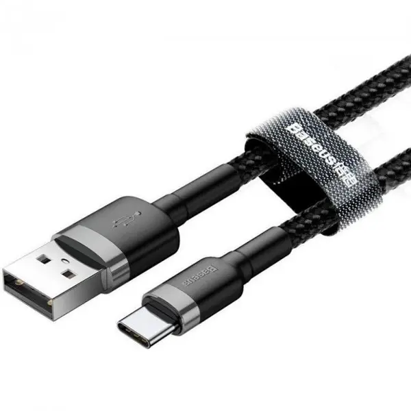 Кабель Baseus USB AM - Type-C Cafule CATKLF-CG1 2A 2m Black-grey від батарейки.com.ua