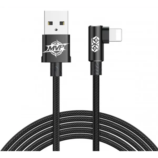 Кабель Baseus USB AM>iPhone MVP Elbo CALMVP-01 2A/1m.Black
