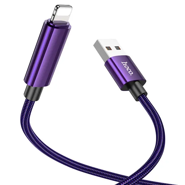 Кабель HOCO U125 USB - lightning 2,4A 1.2m Purple від батарейки.com.ua