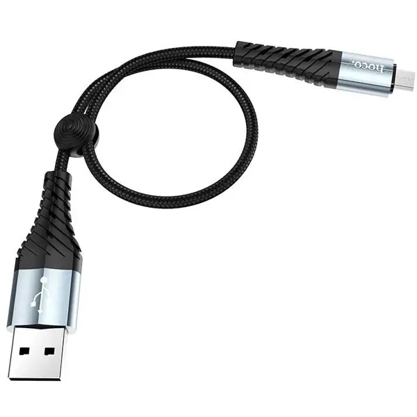 Кабель HOCO X38 USB - Micro 0,25m Black від батарейки.com.ua