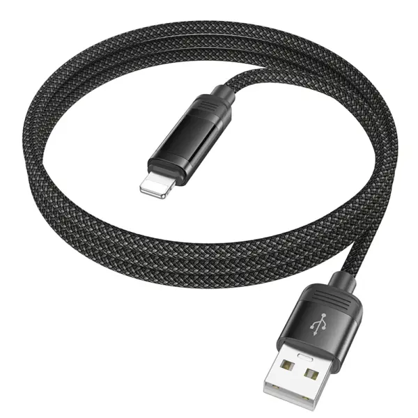 Кабель HOCO U126 USB - lightning (iPhone) 2,4A 1.2m чорний від батарейки.com.ua