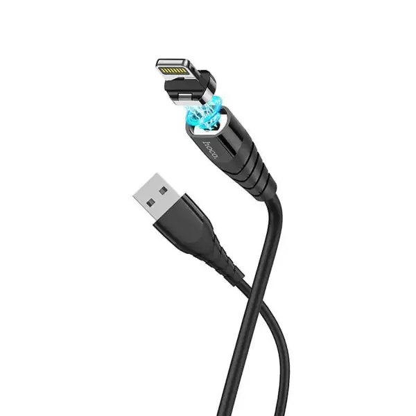 Кабель магнітний HOCO USB to Lightning X63 2,0A 1м чорний від батарейки.com.ua