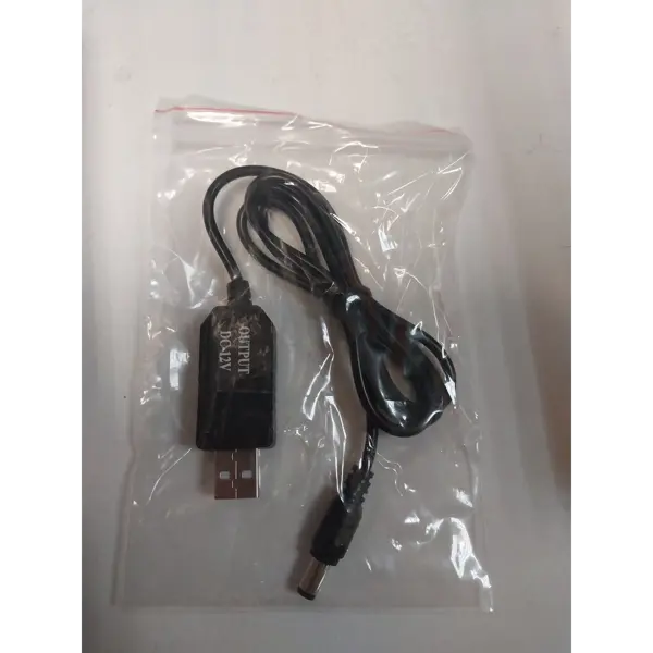 Кабель живлення для роутера USB на 12В, штекер 5,5*2,5мм, 1м від батарейки.com.ua