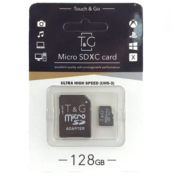 Карта пам'яті microSDHC T&G 128GB Сlass 10 (с адаптером) від батарейки.com.ua