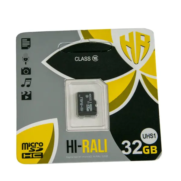 Картка пам'яті microSDHC HI-RALI 32GB Сlass 10 (без адаптера)