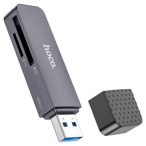 Картрідер HOCO HB45 Spirit USB3.0 сірий SD + TF від батарейки.com.ua