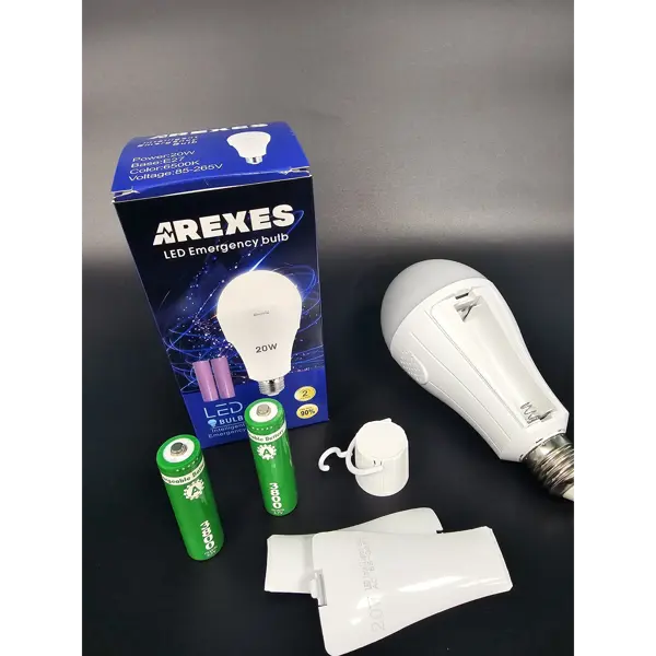 Ліхтар ЛАМПОЧКА AREXES (LED 20W SMD) 2x18650  від батарейки.com.ua