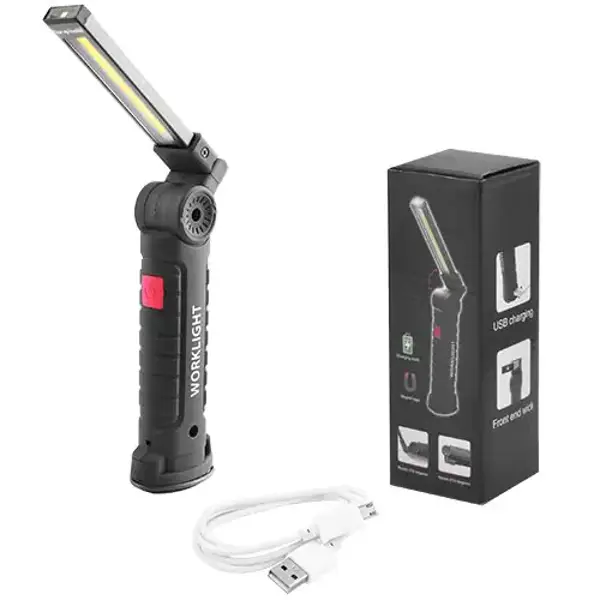Ліхтар кемпінг Worklight COB, кабель micro USB, магніт, гачок від батарейки.com.ua