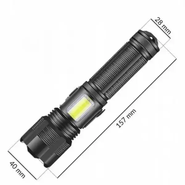 Ліхтар ручн.Heckermann 09-P50-XHP 50+COB P50+акум18650(1800mAh)+зар Type-C