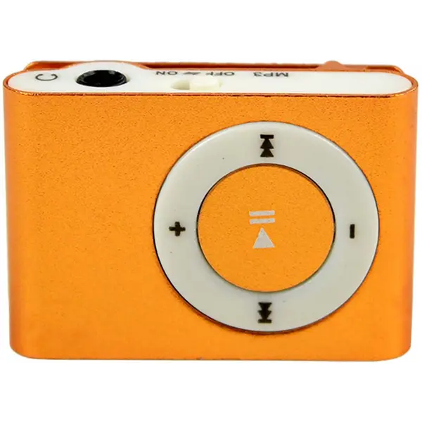 MP3 player TOTO TPS-03 Orange (Вага (г): 12; Розміри (мм): 27x41x11; Кліпса для носіння; Підтримує аудіоформати: MP3: microSD) від батарейки.com.ua