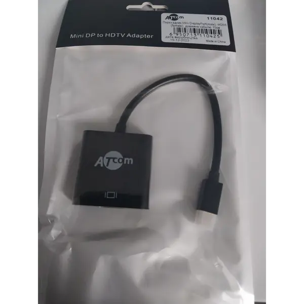 Перехідник ATCOM Mini DisplayPort male - HDMI female 10см 11042 від батарейки.com.ua