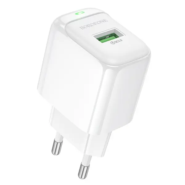 Зарядне BOROFONE BAS42A 1USB QC3.0 3A white від батарейки.com.ua