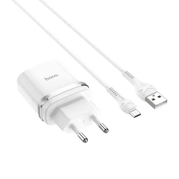 Зарядне Hoco C12Q Smart 1USB 3A QC3.0 18W White кабель Micro від батарейки.com.ua