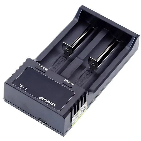 Зарядне Li-ion АКБ LitoKala Lii-S2 для 2 елементів 10440-26650, Ni-Mh, Li-Ion, Li-Fe від micro USB від батарейки.com.ua