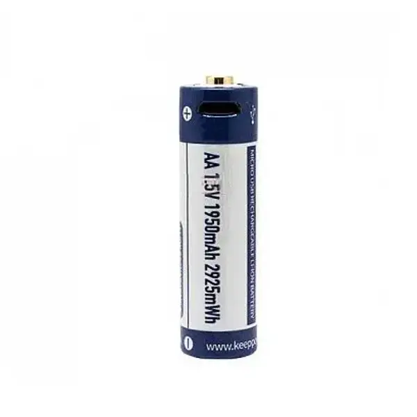 Акумулятор Літієвий Keeppower P14500U1 1.5V 1950mAh зарядка від USB та напруга 1,5В як у батарейки від батарейки.com.ua