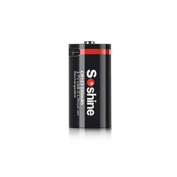 Акумулятор літієвий Soshine 16340 cr123 3,6V 550mAh з захистом, зарядка від Type-C від батарейки.com.ua