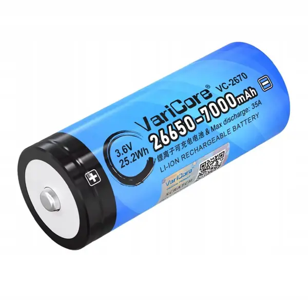 Акумулятор VariCore 26650 3,6V 7000mAh VC-2670, високотоковий 35A від батарейки.com.ua