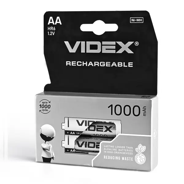 Акумулятор VIDEX Ni-MH AA HR06 1000mAh упаковка 2 штуки