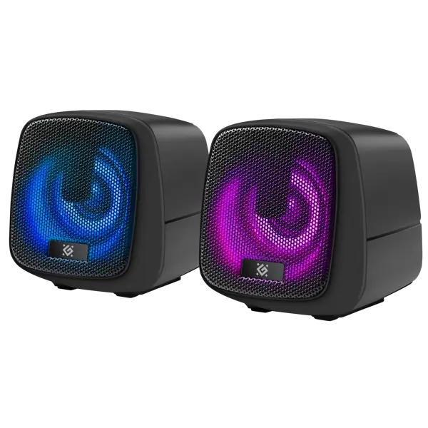 Акустика DEFENDER 2.0 J2 6W USB, RGB підсвітка, чорні від батарейки.com.ua