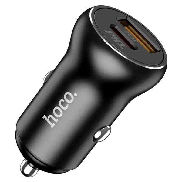 Автомобільне зарядне Hoco NZ5 PD30W QC3,0  1Type-C 1USB 3A чорний від батарейки.com.ua