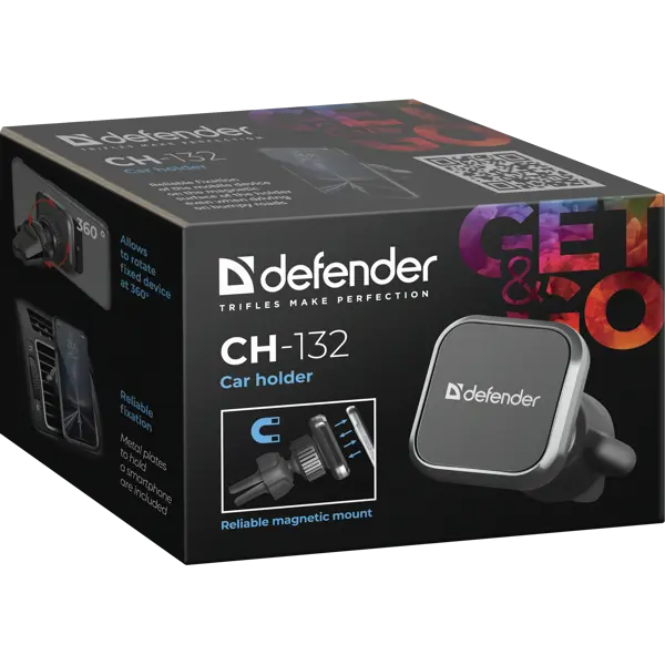 Автотримач DEFENDER CH-132, магнітний, в дефлектор від батарейки.com.ua