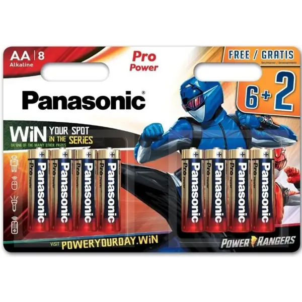 Батарейка PANASONIC LR06 Pro Power Rangers 6+2 шт. від батарейки.com.ua
