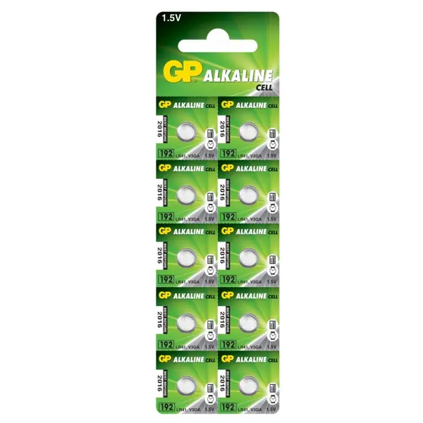 Батарейка лужна GP 192-U10 Alkaline AG3, LR41 для тривалого використання на батарейки.com.ua