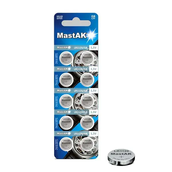 Батарейка лужна MASTAK AG-8 (381, LR1120) BL-10 - купити на батарейки.com.ua