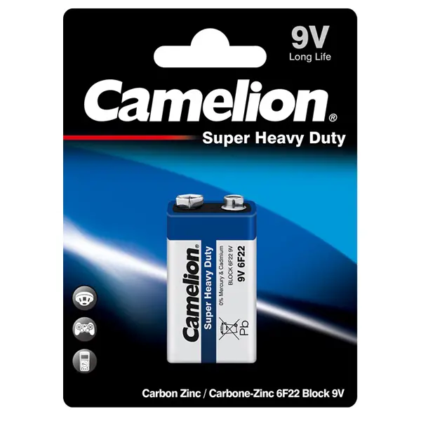 Батарейка CAMELION 6F22 (BL) Blue для електронних пристроїв.