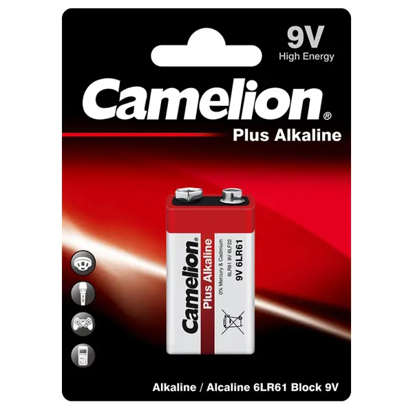 Батарейка CAMELION 6LR61 blister Plus Alkaline, надійне джерело живлення для тривалого використання.