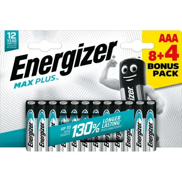 Батарейка ENERGIZER MAX PLUS LR03 AAA blister 8+4  від батарейки.com.ua