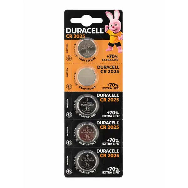 Літієва батарейка DURACELL DL2025, упаковка 5 шт. від батарейки.com.ua